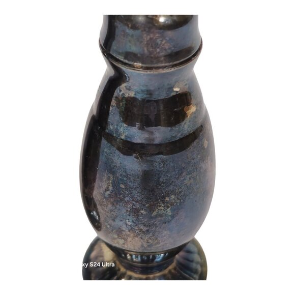 Vintage Oneida Salt & Pepper Shakers Ornate Retro Silver Plated Kitchen decor - Picture 12 of 16